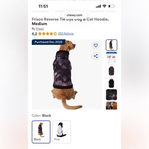 Frisco Reverse Tie Dye Dog & Cat Hoodie - Medium